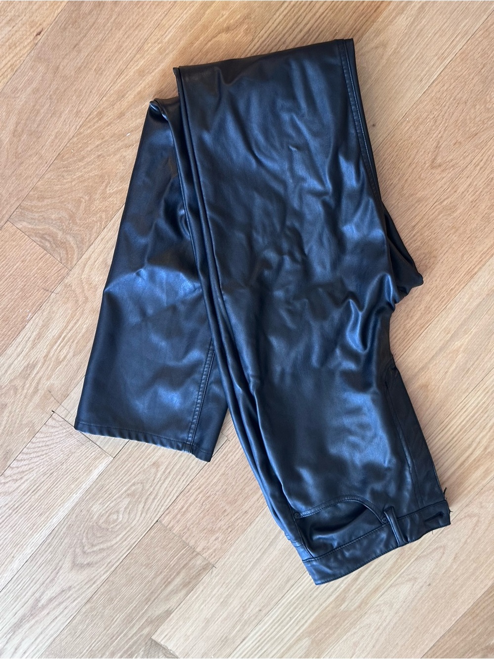 AFRM Black Faux Leather Skinny Jeans